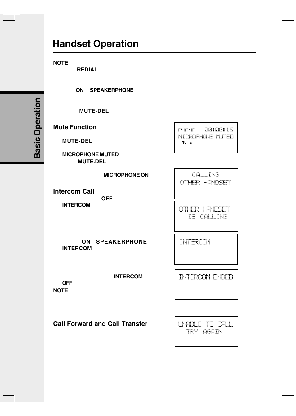 Handset operation, Basic operation | VTech VT2650 User Manual | Page 10 / 38