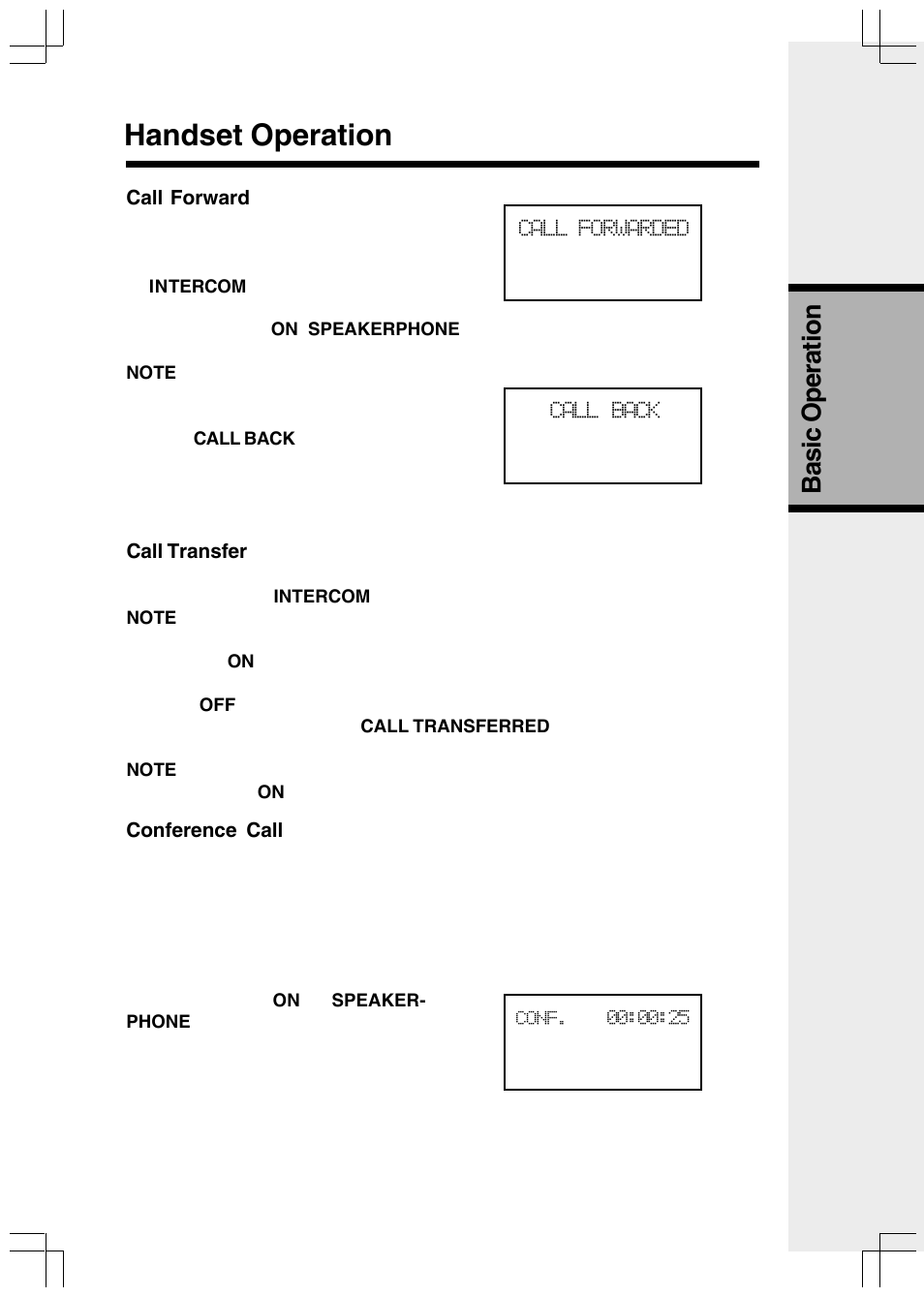 Handset operation, Basic operation | VTech VT2650 User Manual | Page 11 / 38