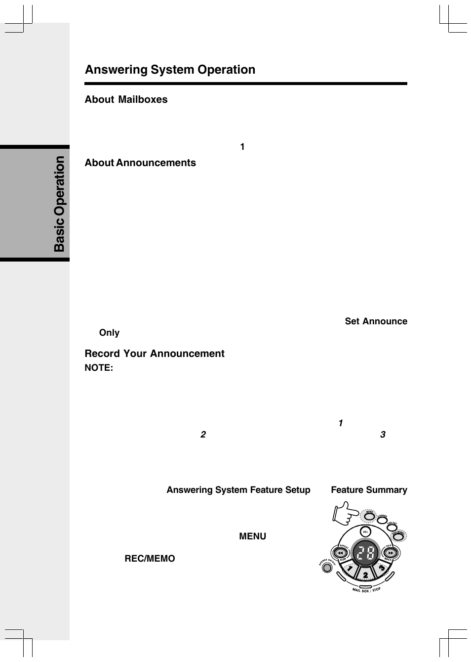 Basic operation, Answering system operation | VTech VT2650 User Manual | Page 24 / 38