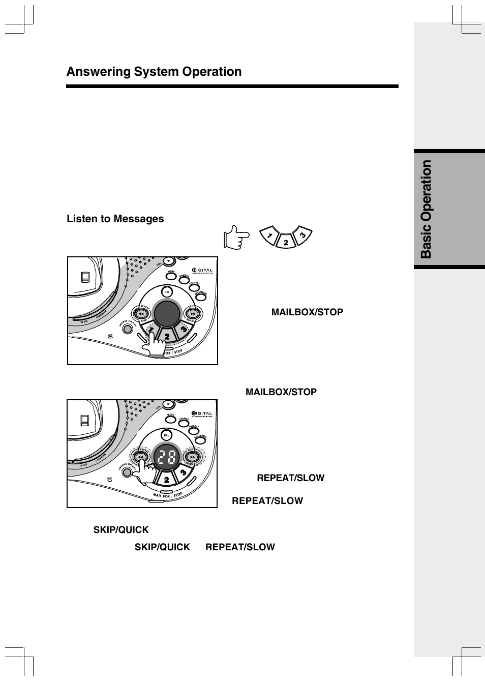 Basic operation, Answering system operation | VTech VT2650 User Manual | Page 27 / 38