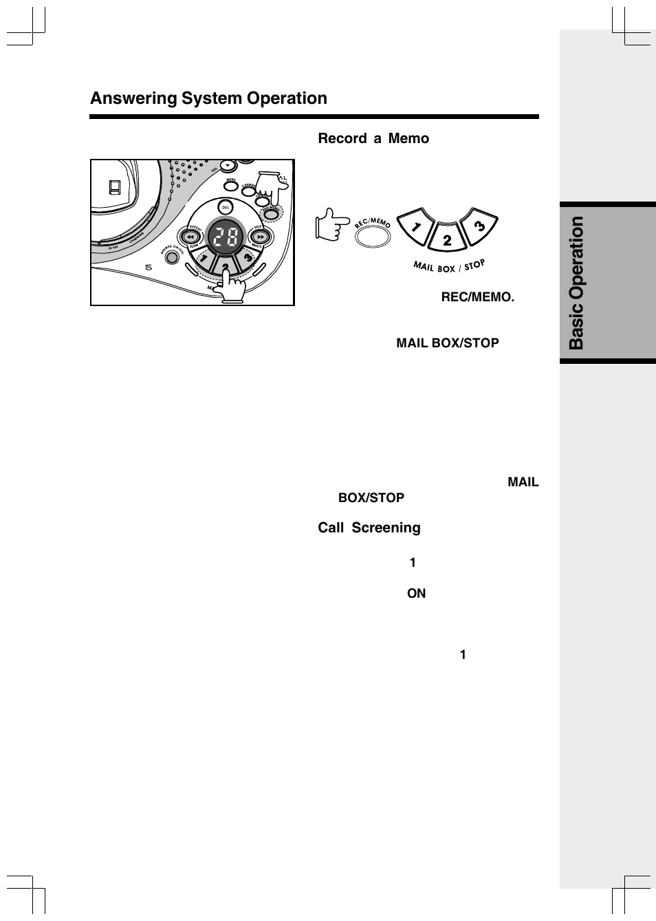 Basic operation, Answering system operation | VTech VT2650 User Manual | Page 29 / 38