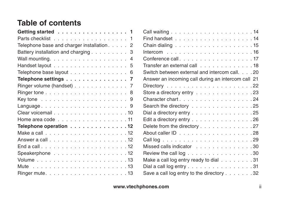 VTech CS6129-54 User Manual | Page 3 / 79