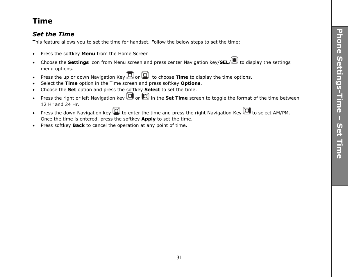 Time | VTech ip8301 User Manual | Page 31 / 106