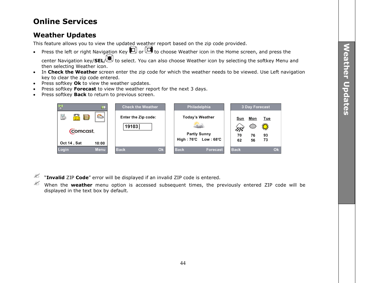 Online services | VTech ip8301 User Manual | Page 44 / 106