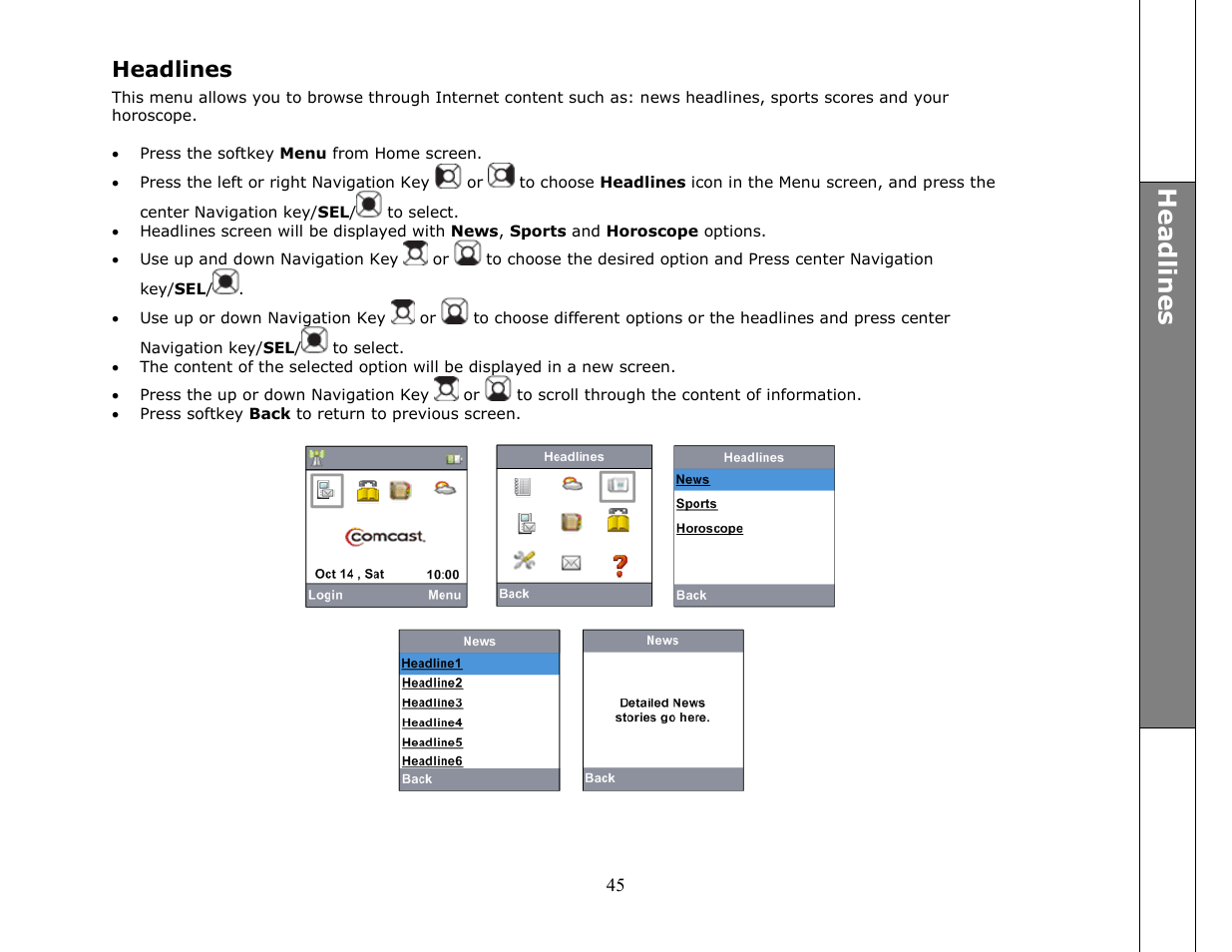 He a d li n e s | VTech ip8301 User Manual | Page 45 / 106