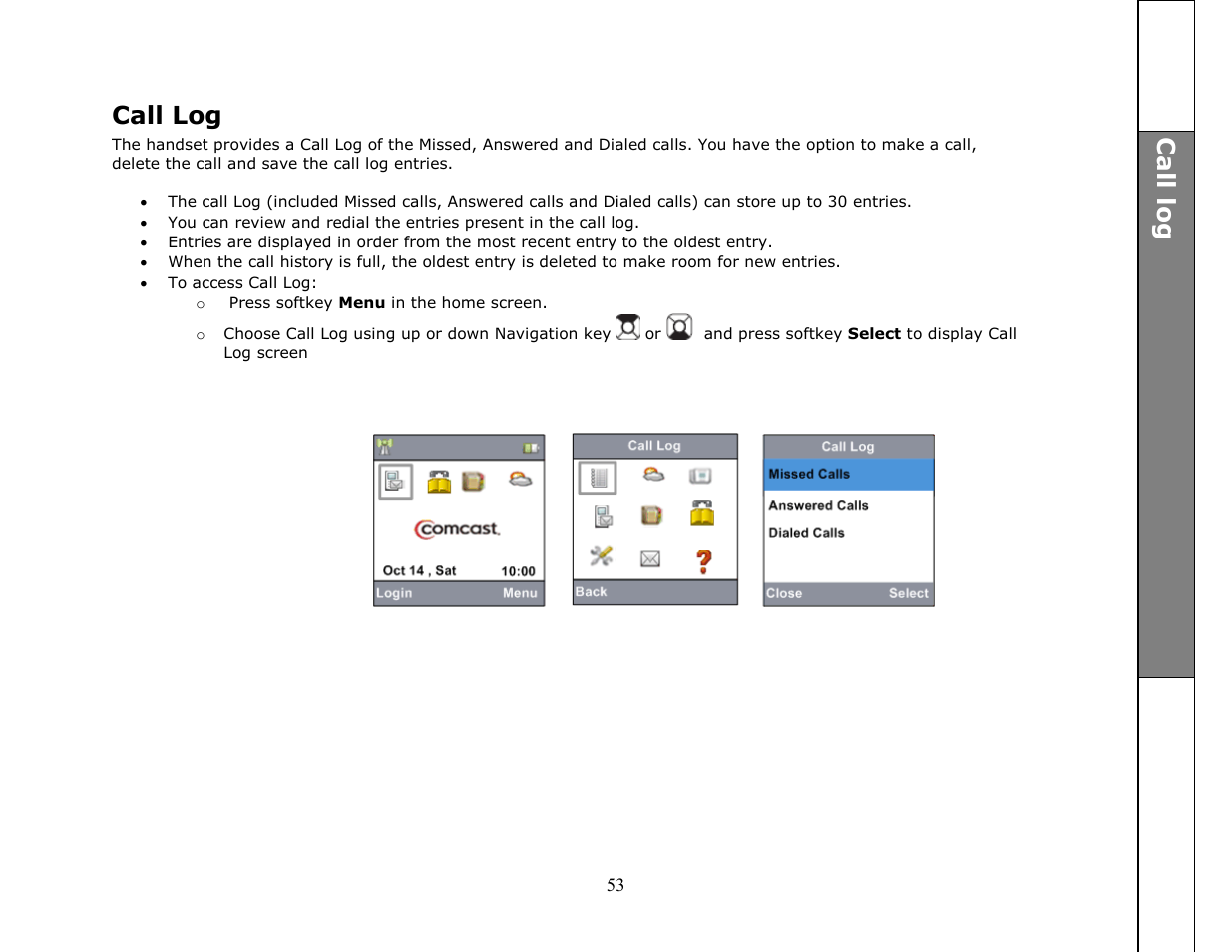 Call log, Ca ll l o g | VTech ip8301 User Manual | Page 53 / 106