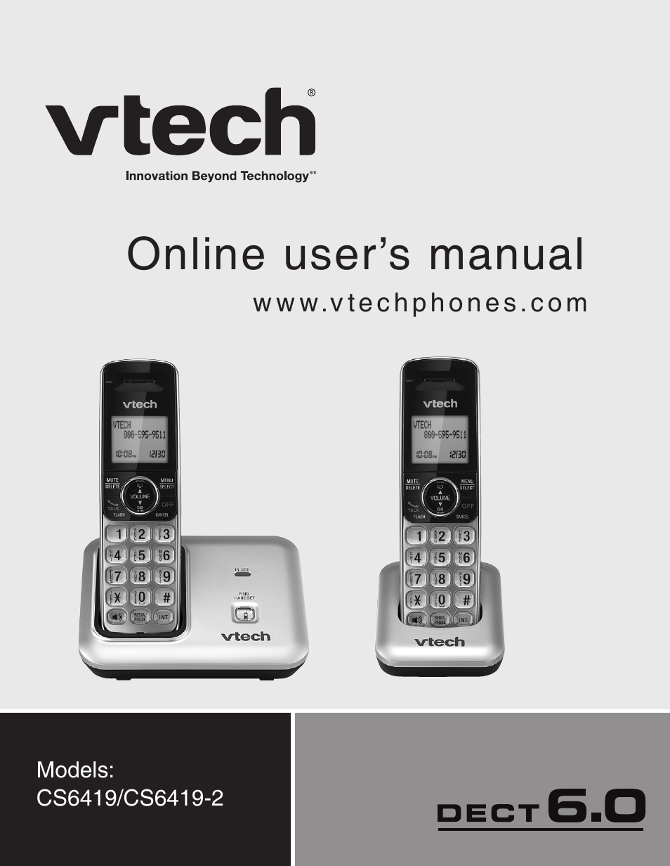 VTech DECT CS6419-2 User Manual | 62 pages