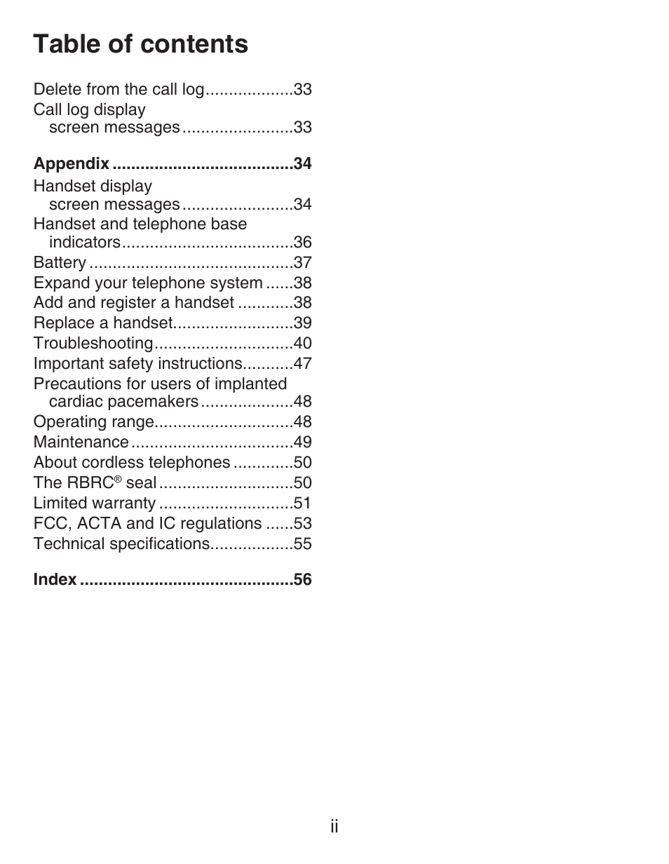 VTech DECT CS6419-2 User Manual | Page 4 / 62