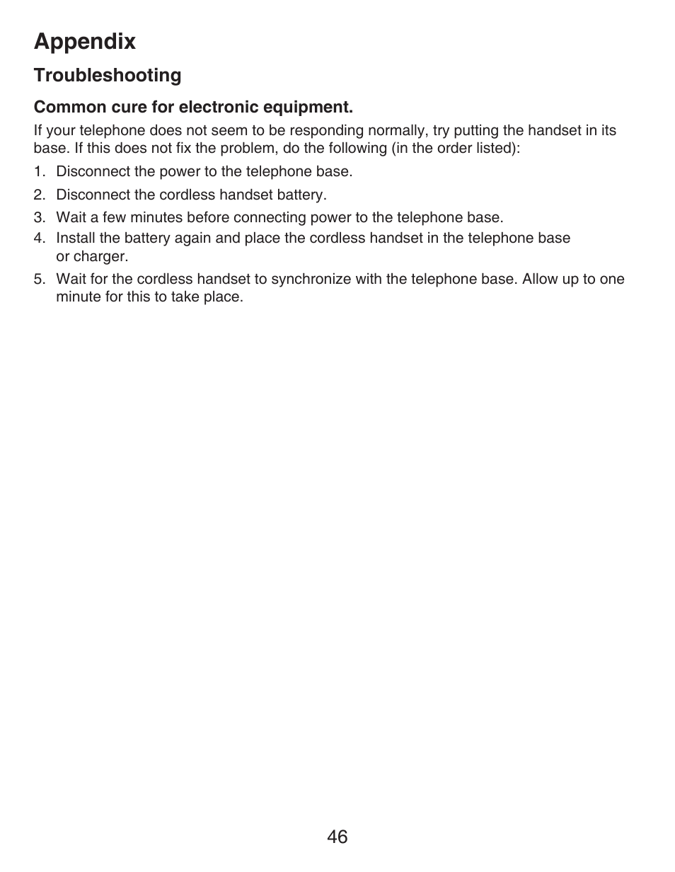 Appendix | VTech DECT CS6419-2 User Manual | Page 50 / 62