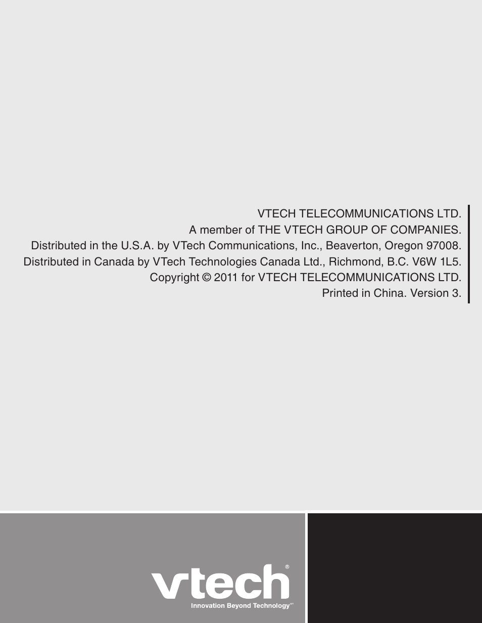 VTech DECT CS6419-2 User Manual | Page 62 / 62