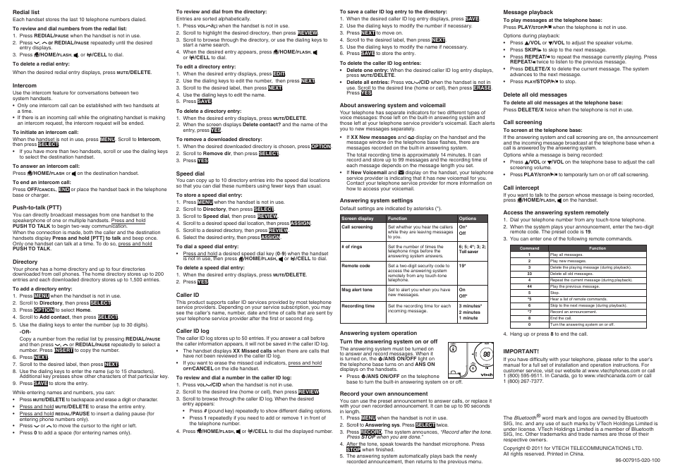 VTech DS6421-3 User Manual | Page 2 / 2