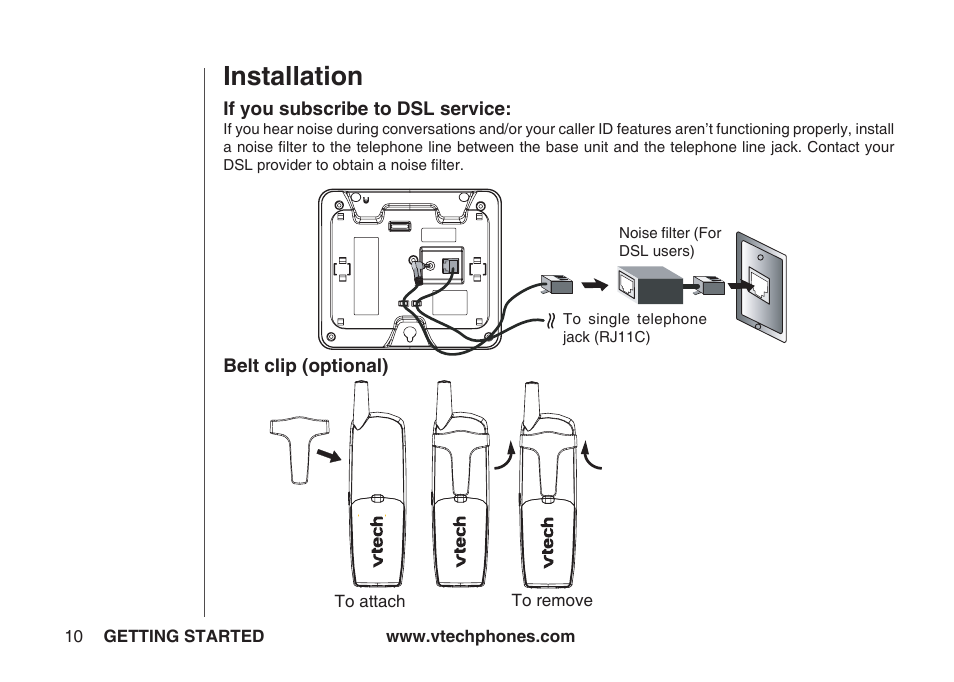 Installation | VTech IA5864 User Manual | Page 10 / 51