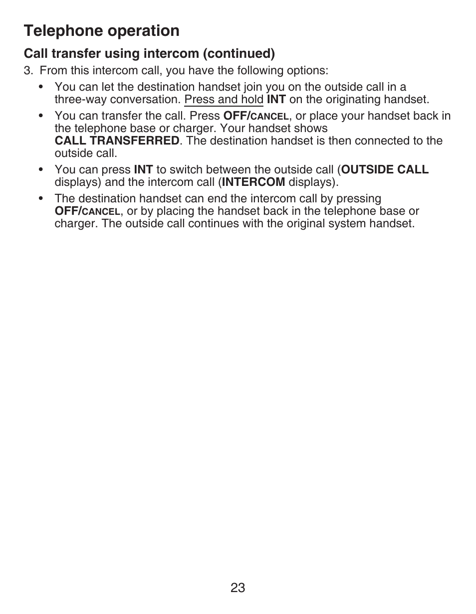 Telephone operation | VTech CS6429-4  EN User Manual | Page 27 / 76