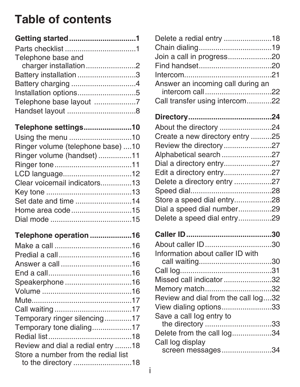 VTech CS6429-4  EN User Manual | Page 3 / 76