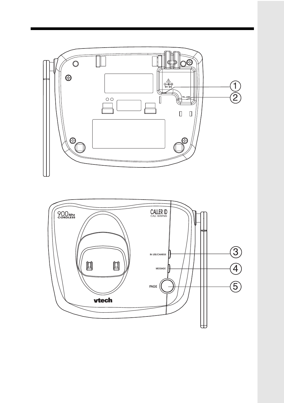 Base layout | VTech 9126 User Manual | Page 5 / 30
