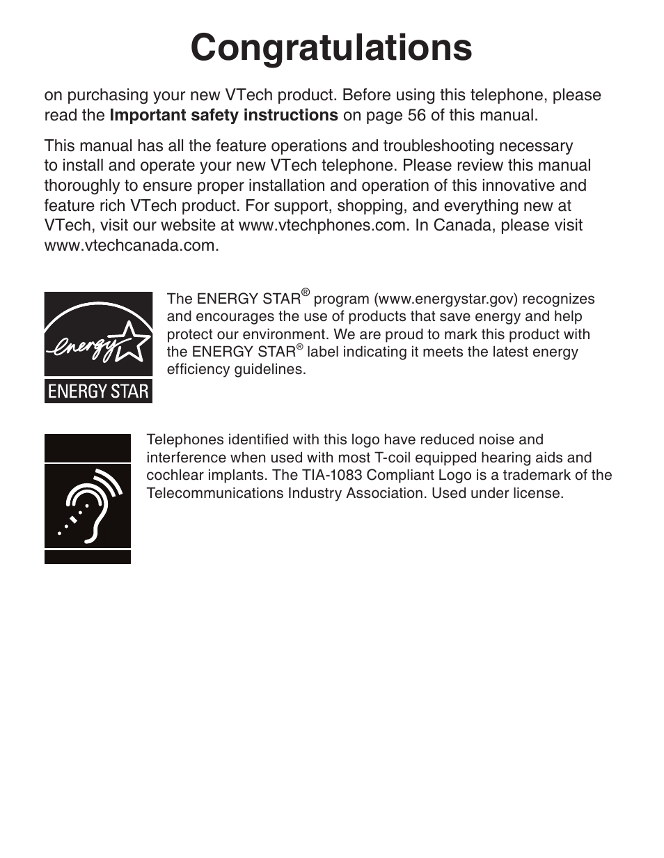 VTech CS6329-5 User Manual | Page 2 / 71