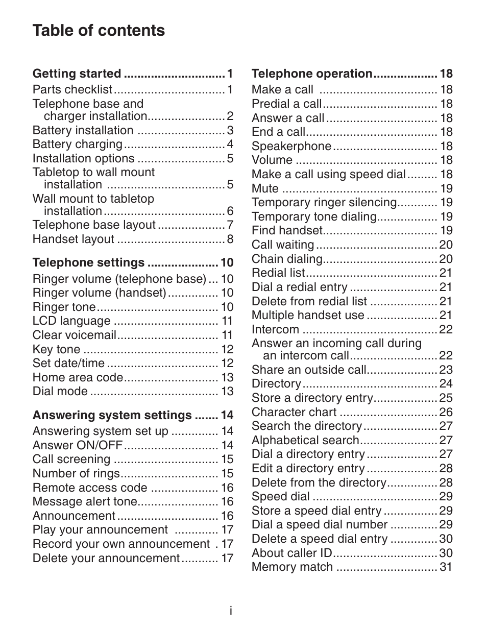 VTech CS6329-5 User Manual | Page 3 / 71