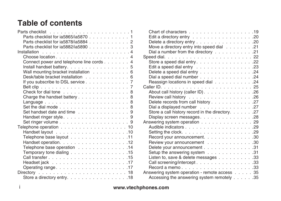 VTech ia5882 User Manual | 61 pages