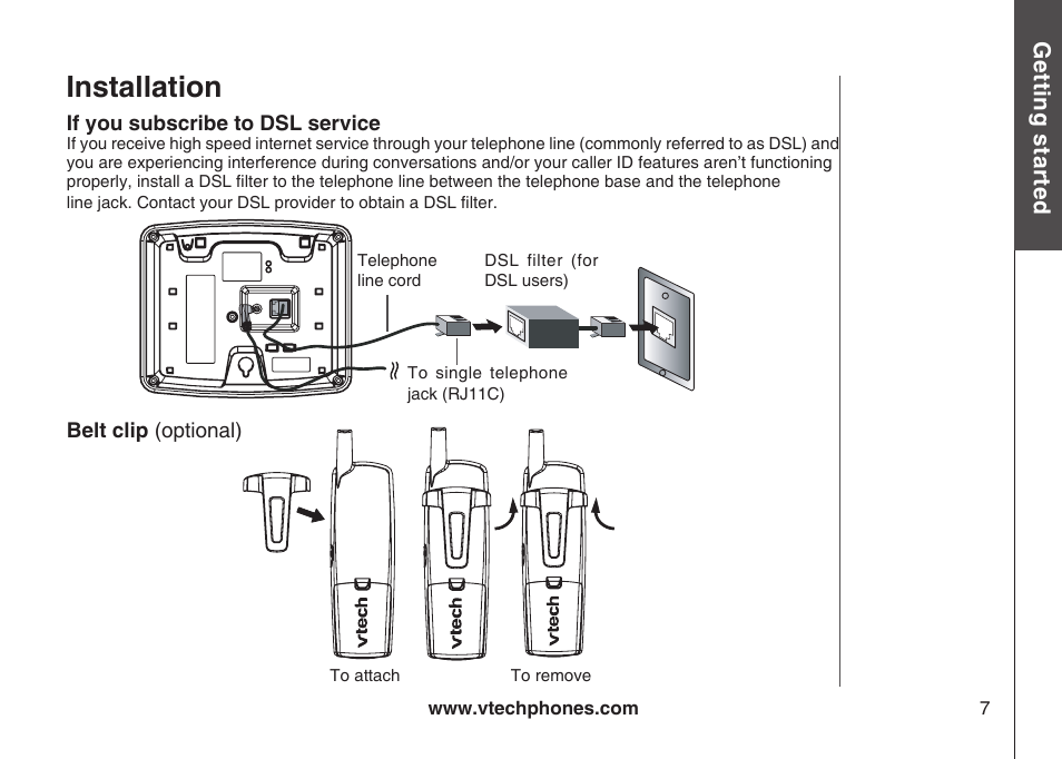 Installation | VTech ia5882 User Manual | Page 10 / 61