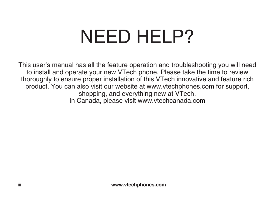 Need help | VTech ia5882 User Manual | Page 3 / 61