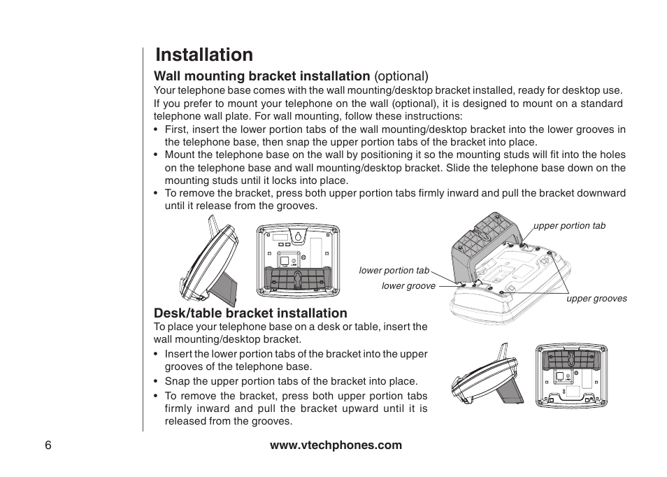 Installation | VTech ia5882 User Manual | Page 9 / 61