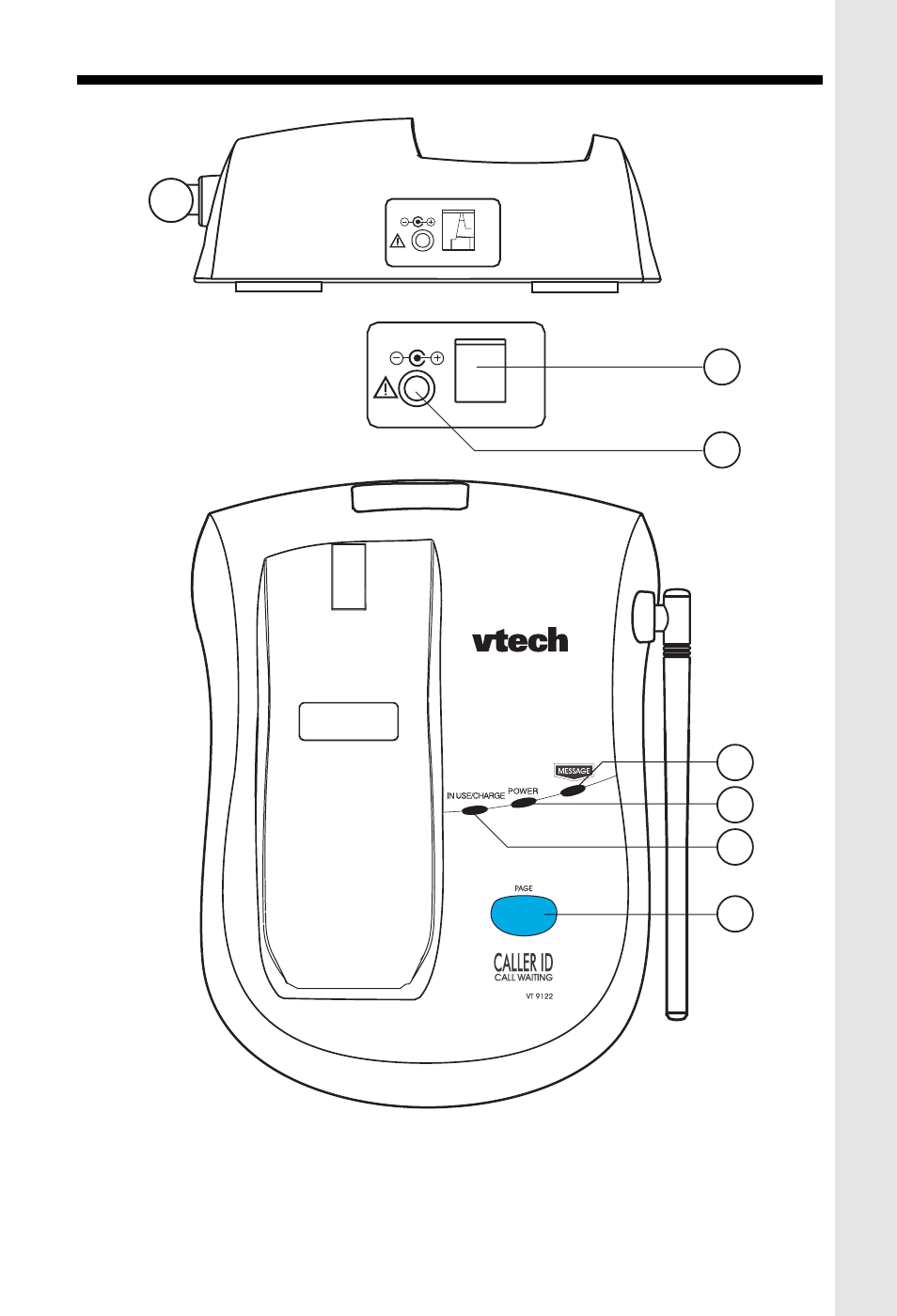 Base layout | VTech VT 9122 User Manual | Page 5 / 25