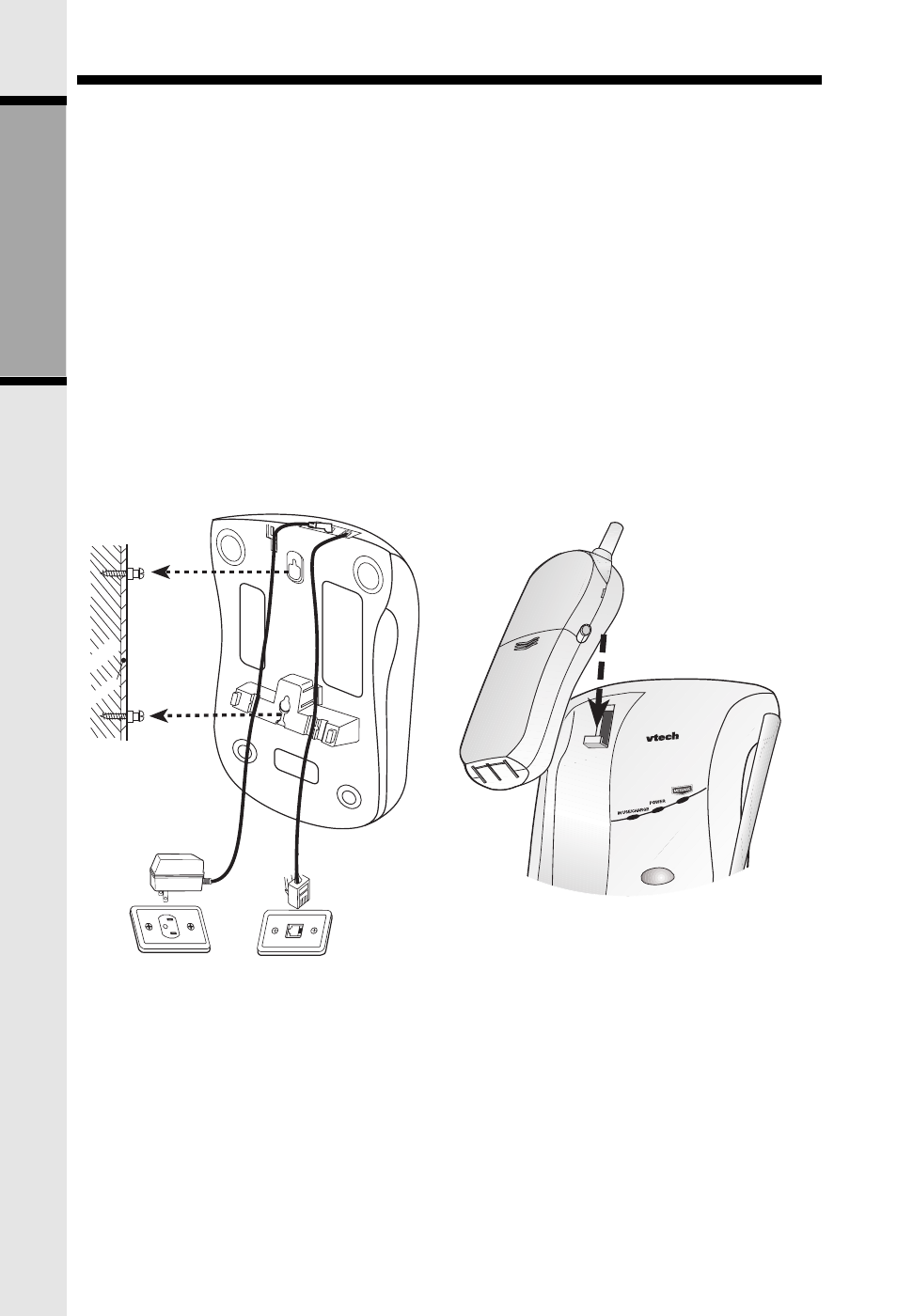 Wall mounting, Getting st ar ted | VTech VT 9122 User Manual | Page 8 / 25