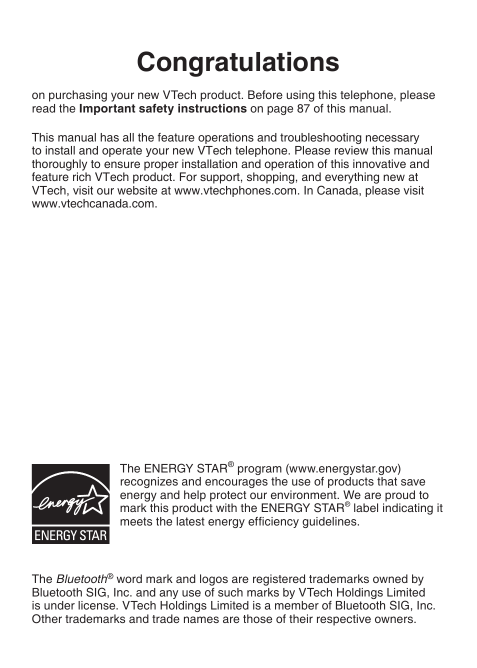 VTech DS6322-4 User Manual | Page 2 / 101