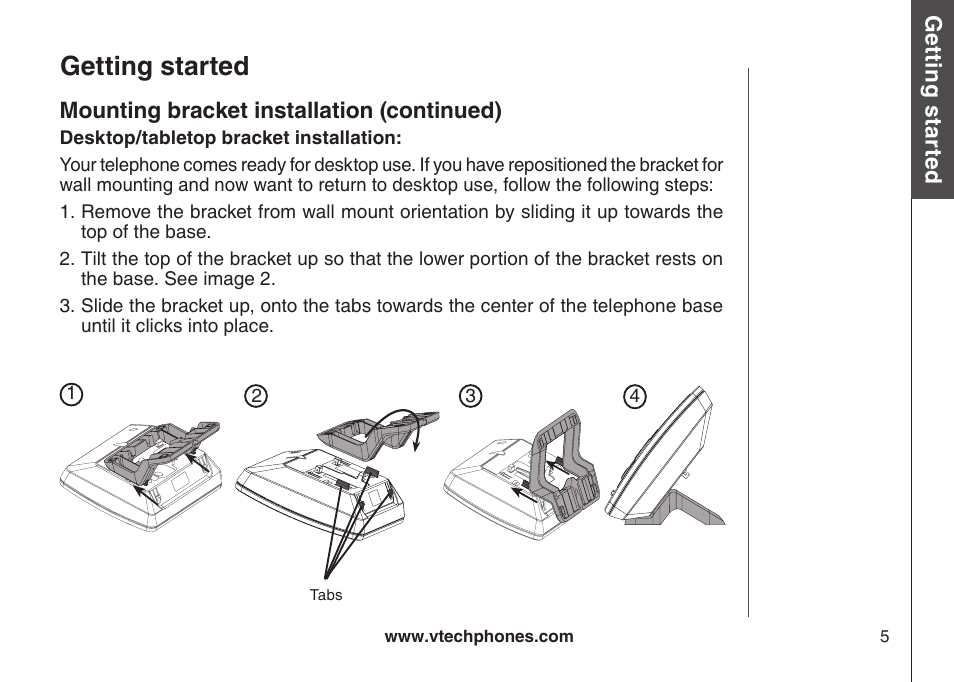 Getting started | VTech DS6121-5 User Manual | Page 9 / 75