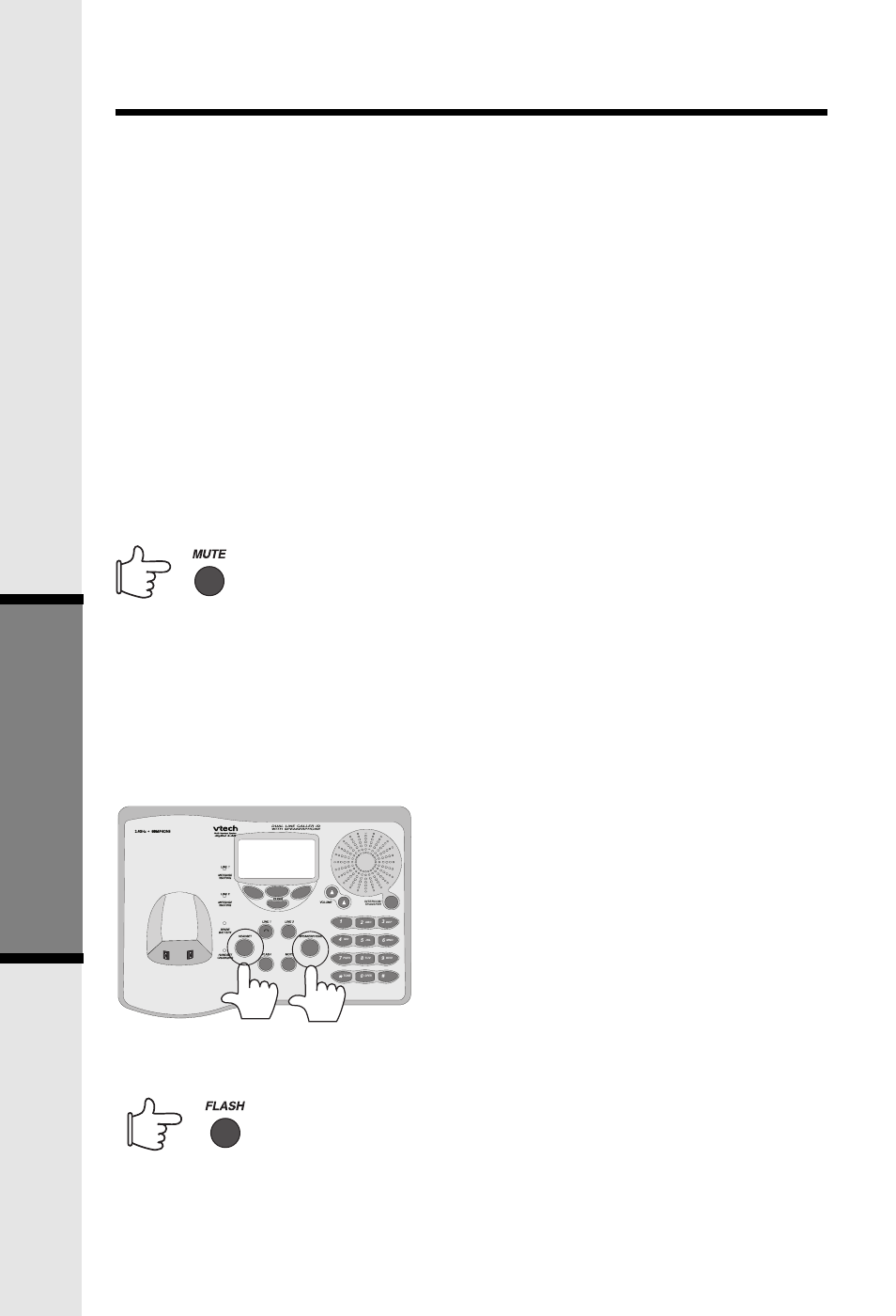 Advanced operations, Handset and base operation, Flash function | Hold function, Mute function | VTech 20-2481 User Manual | Page 30 / 49