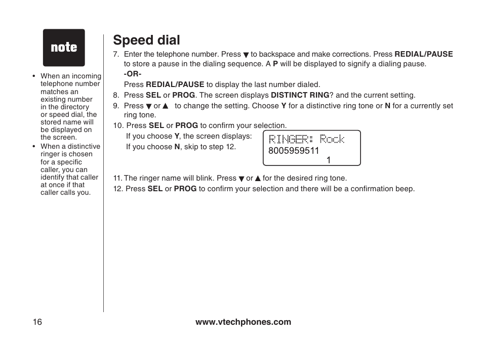 Speed dial | VTech gz5838 User Manual | Page 16 / 47