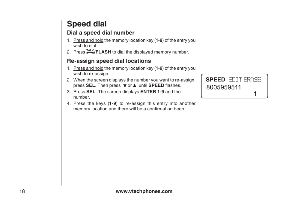 Speed dial | VTech gz5838 User Manual | Page 18 / 47