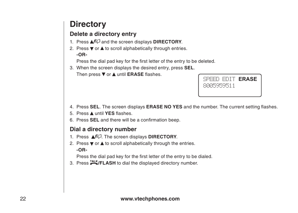 Directory | VTech gz5838 User Manual | Page 22 / 47