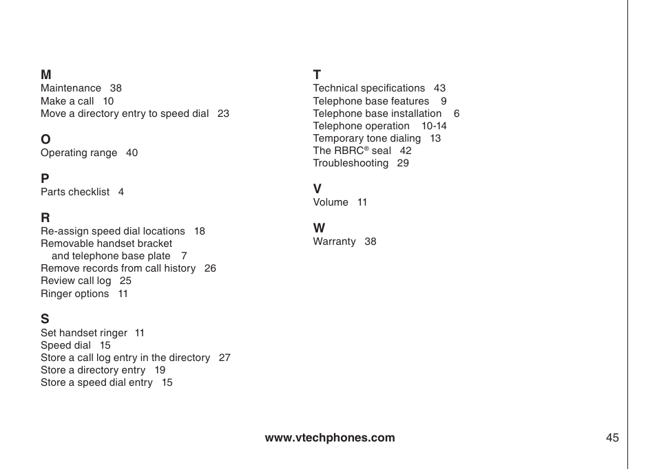 VTech gz5838 User Manual | Page 45 / 47