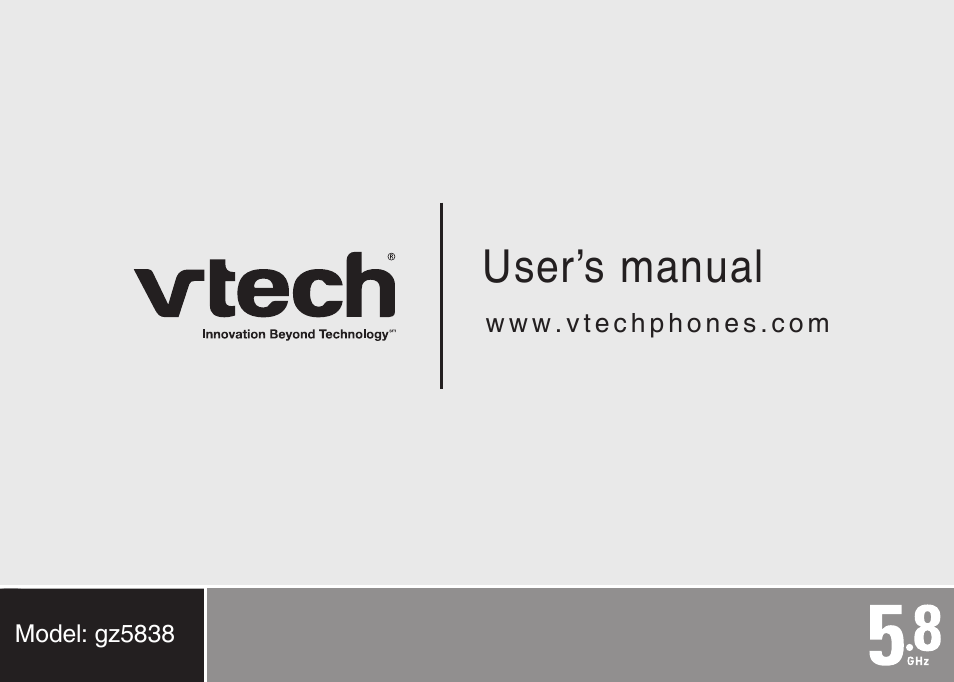 User’s manual | VTech gz5838 User Manual | Page 47 / 47