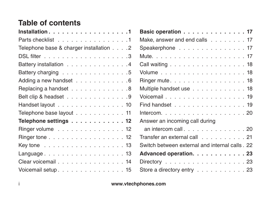 VTech DS3111-3 User Manual | Page 2 / 61