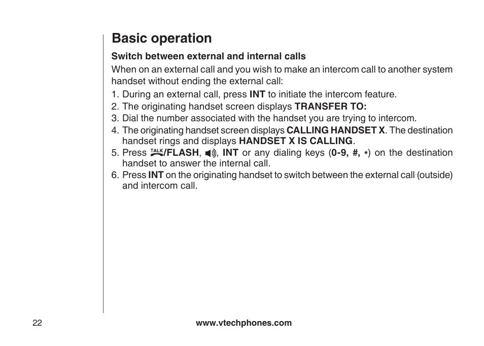 Basic operation | VTech DS3111-3 User Manual | Page 25 / 61