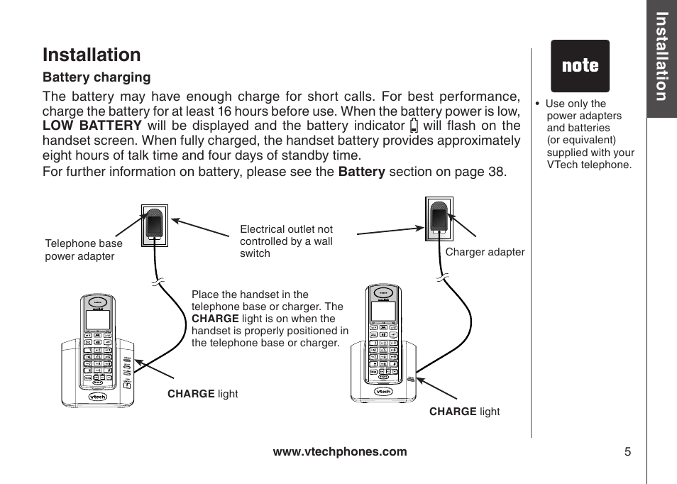 Installation | VTech DS3111-3 User Manual | Page 8 / 61
