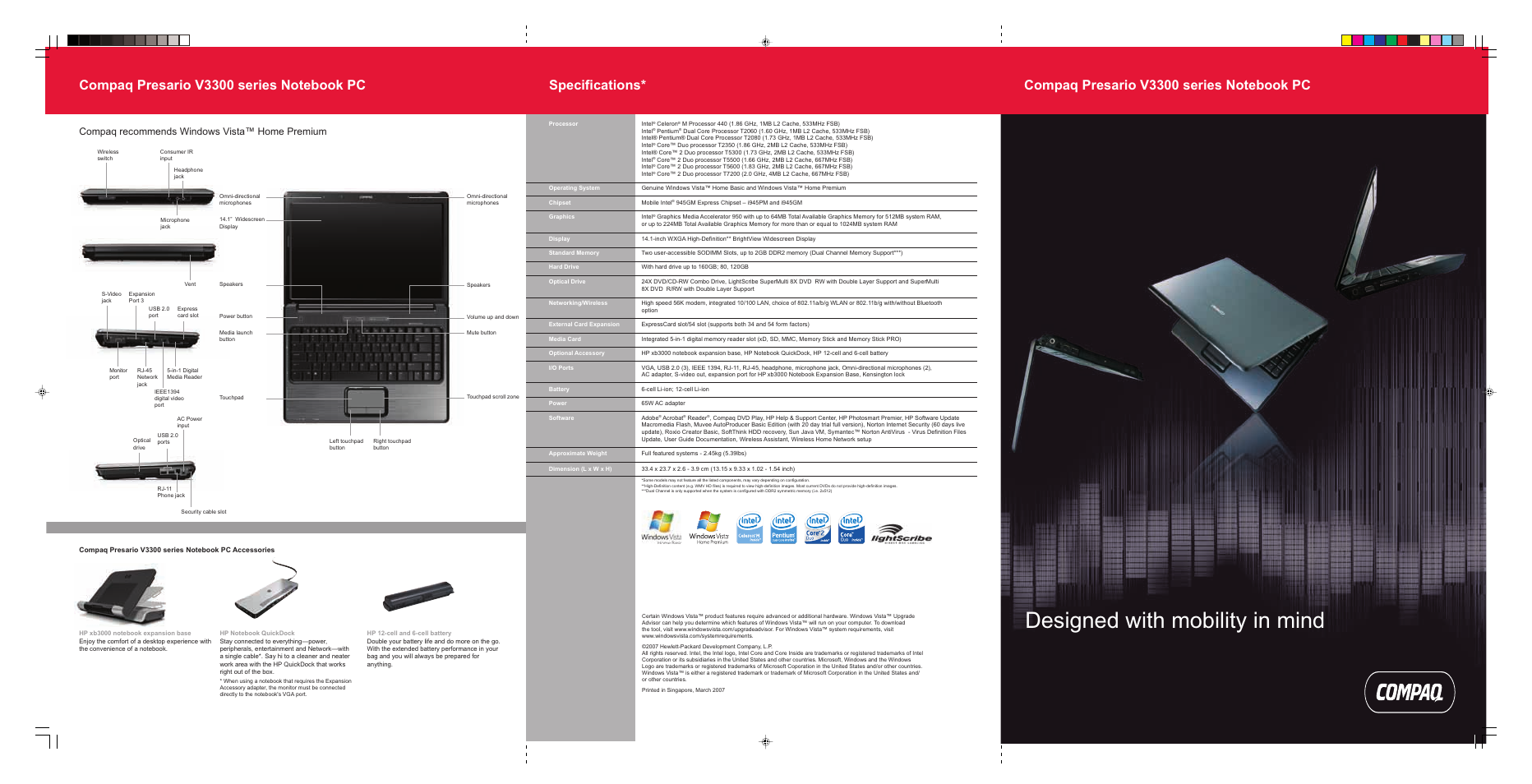 VTech Presario V3300 Series User Manual | 2 pages