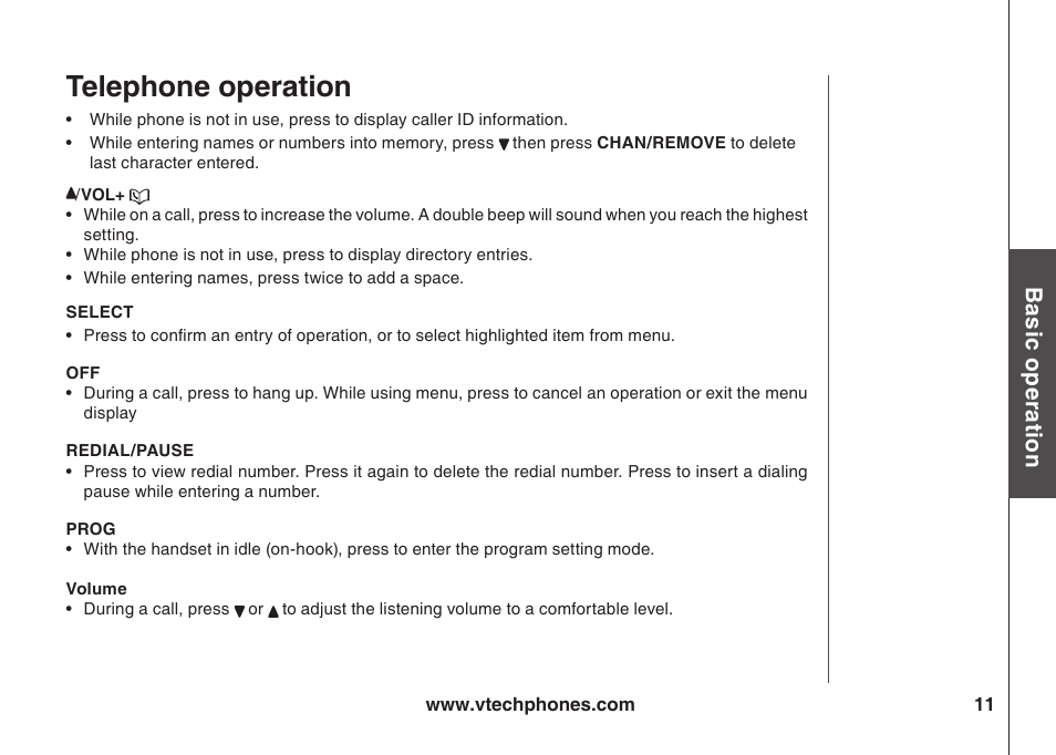 Telephone operaton | VTech ia5847 User Manual | Page 14 / 52