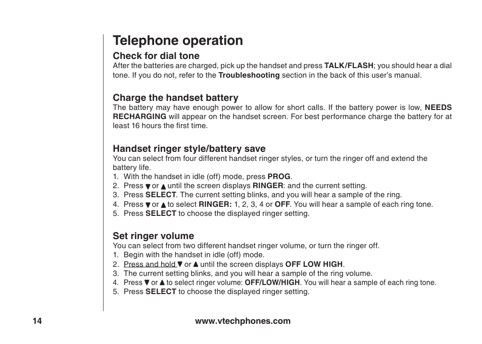 Telephone operaton | VTech ia5847 User Manual | Page 17 / 52