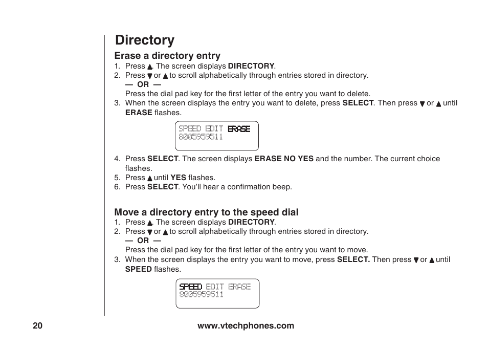 Drectory | VTech ia5847 User Manual | Page 23 / 52