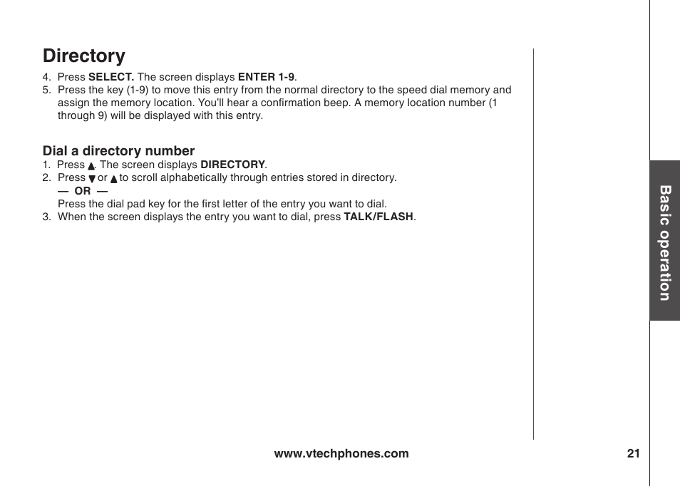 Drectory | VTech ia5847 User Manual | Page 24 / 52