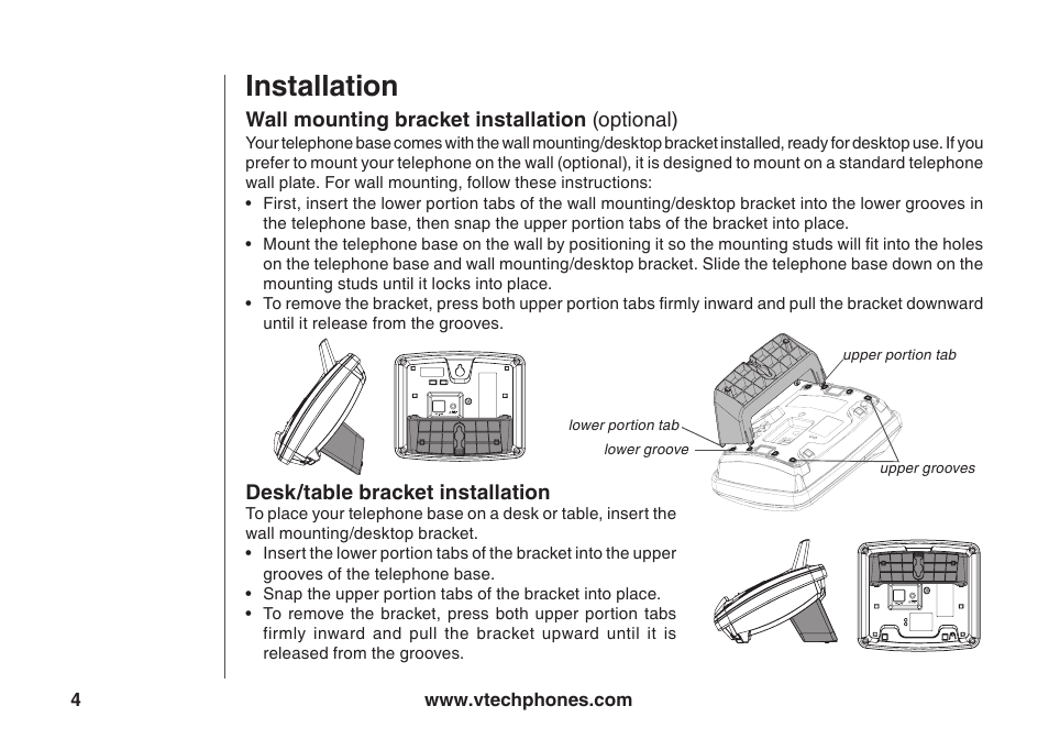 Installaton | VTech ia5847 User Manual | Page 7 / 52