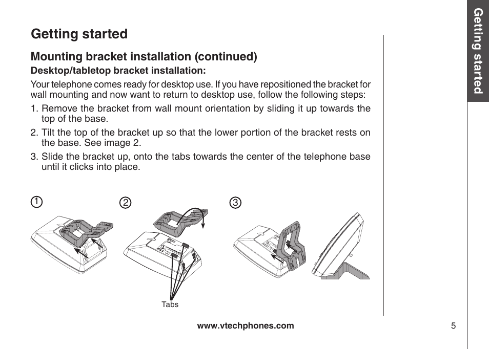 Getting started | VTech DS6111-2 User Manual | Page 9 / 62