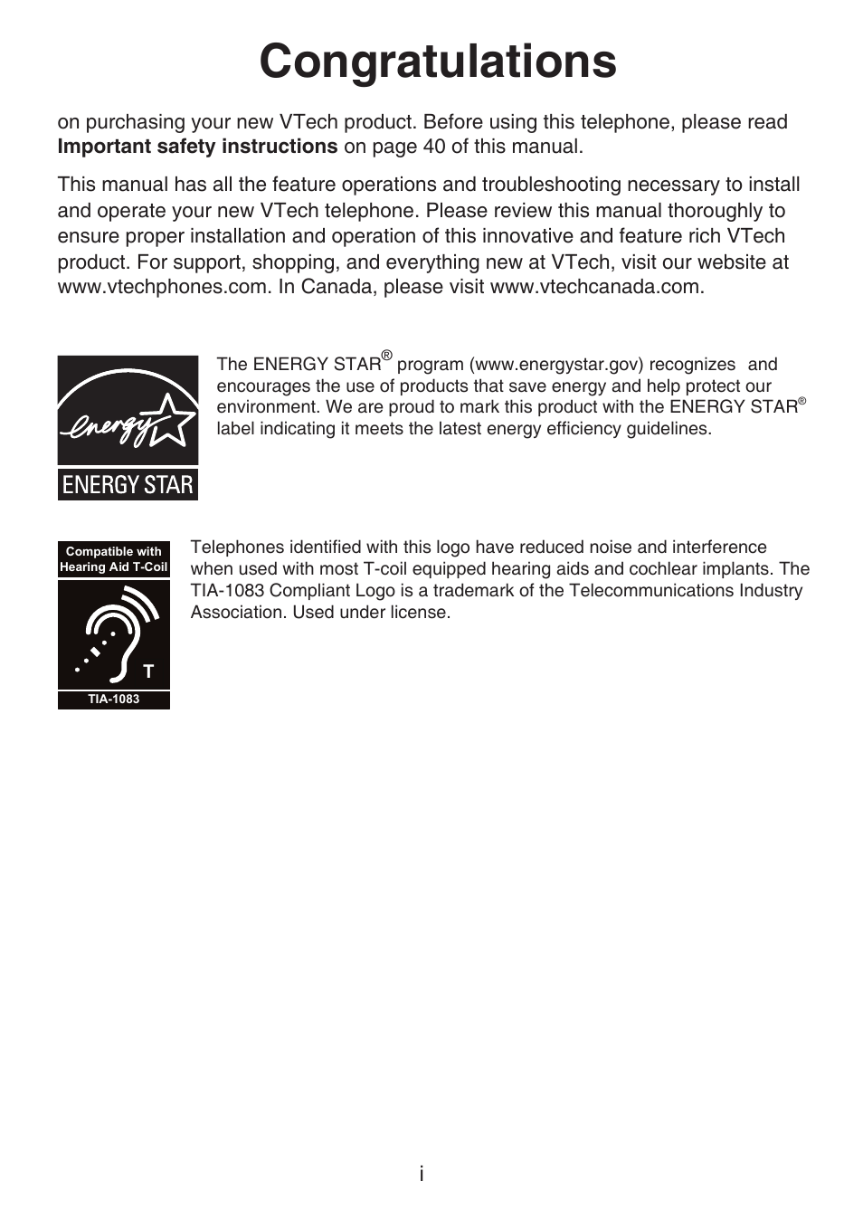 VTech CS6124-2 User Manual | Page 2 / 53