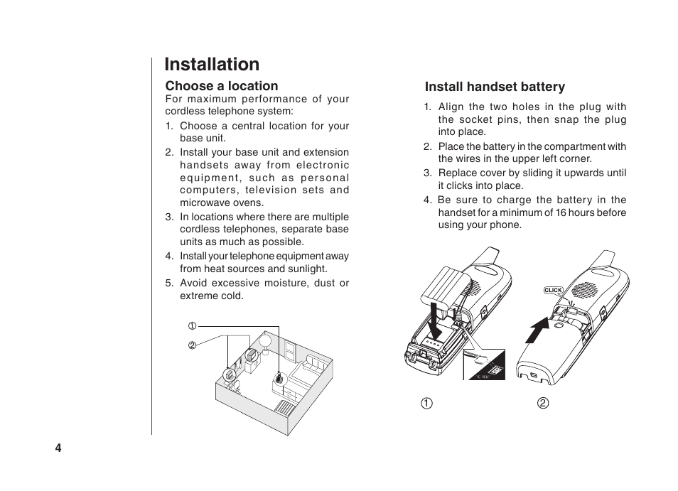 Installation | VTech BS5822 User Manual | Page 5 / 47