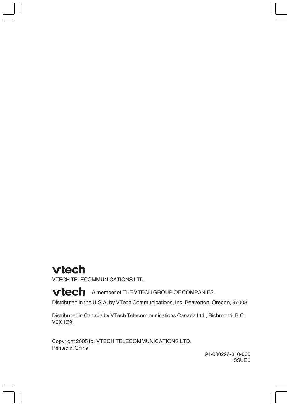 VTech IP 811 User Manual | Page 20 / 20