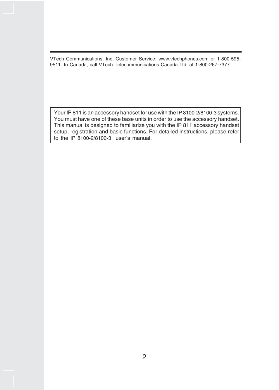 Important safety instructions | VTech IP 811 User Manual | Page 3 / 20