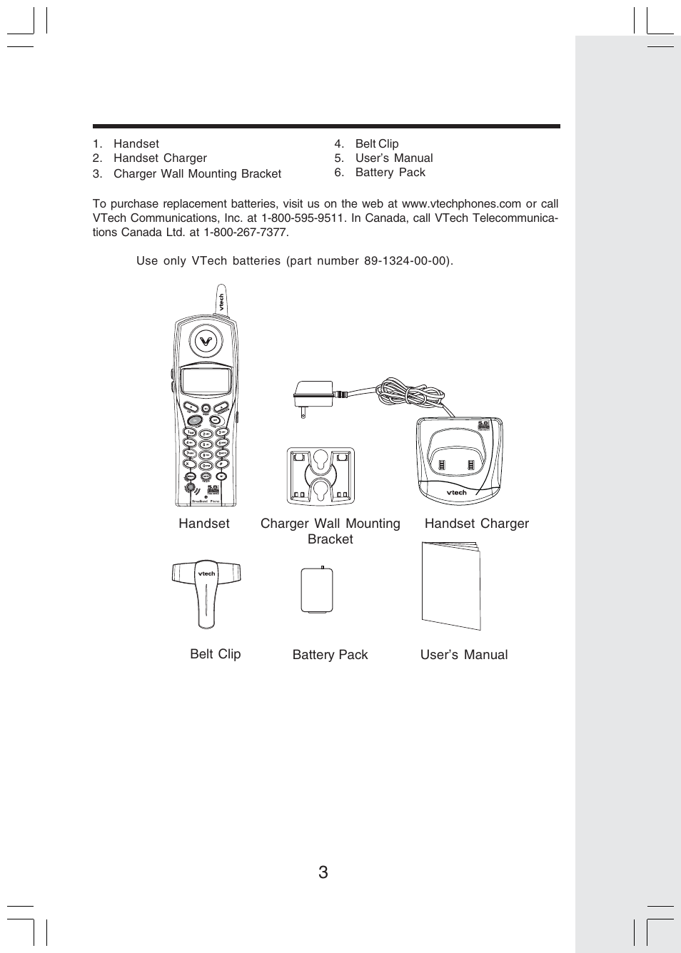 Parts check list | VTech IP 811 User Manual | Page 4 / 20